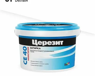 фото Затирка CE40 Ceresit белый 2кг №01