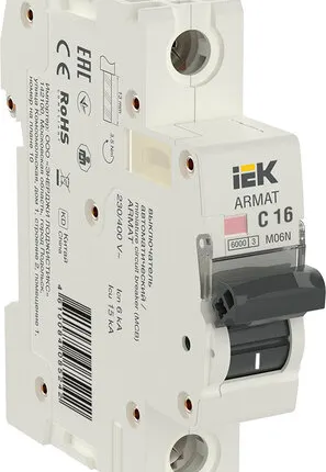 Фото №0 IEK ARMAT Авт. выкл. M06N 1P C 16А IEK