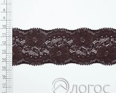 фото Кружево стрейч 106174, коричневый