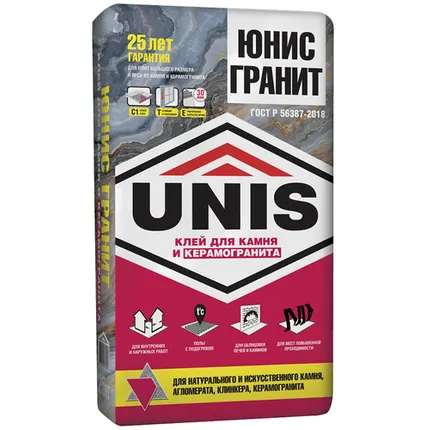 Фото №0 Клей для плитки Юнис Гранит 25 кг