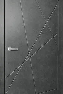 фото Дверь межкомнатная Line 01 (Line) глухая, ПВХ, Бетон темный 2000х800мм