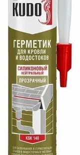 фото Герметик KUDO для кровли и водостоков прозрачный 280 мл
