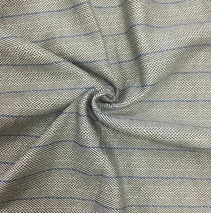 Фото №0 Экозамша, принт черный, синий зигзаг