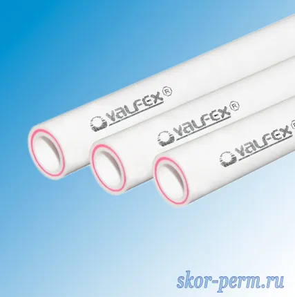 Фото №0 Труба полипропиленовая 63х8,6 PN20 армированная стекловолокном PPR, VALFEX