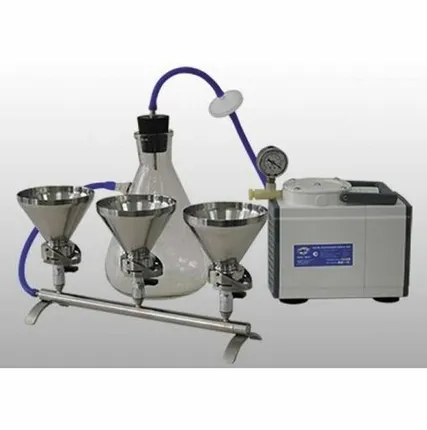 Фото №0 Прибор вакуумного фильтрования ПВФ-35/5 с вакуумным насосом НВП (воронки пол-н)