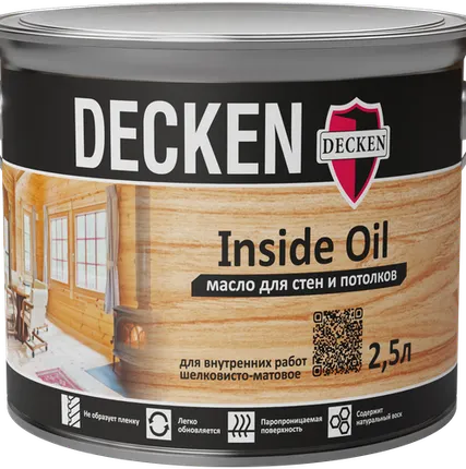 Фото №0 Масло для стен и потолков Decken Insidе Oil венге 2,5
