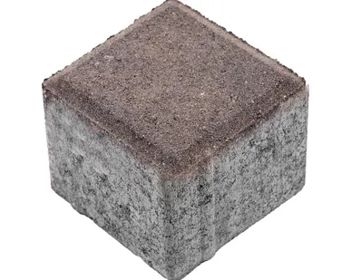 фото Тротуарная плитка Берит Квадрат Коричневая 100х100х80 на сером цементе