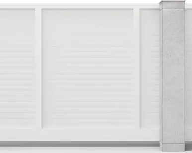 фото Откатные ворота р-профиль горизонтальные белые 4000х2000 мм