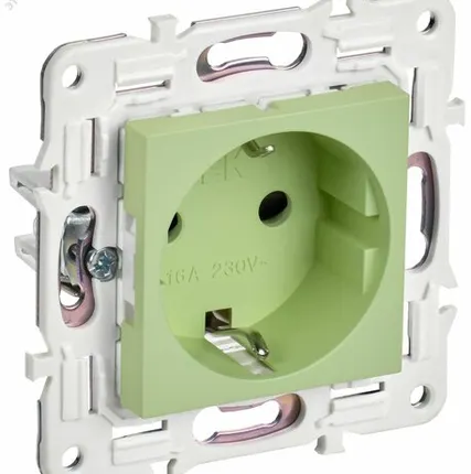 Фото №0 SKANDY Розетка с заземлением с защитными шторками 16А SK-R04G мятный IEK