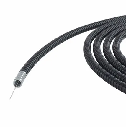 Фото №0 ДКС Металлорукав DN 12мм в герметичной ПВХ изоляции, Dвн 12,0 мм, Dнар 16,0, с протяжкой, 100 м, цвет чёрный