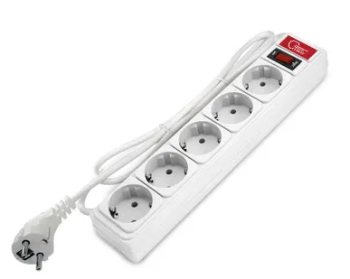 фото Удлинитель с сетевым фильтром 5х1.8 10А ПВС 3х0.75 бел. Союз 1340