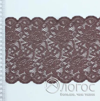 Фото №0 Кружево стрейч 140мм Е-395, И, коричневый