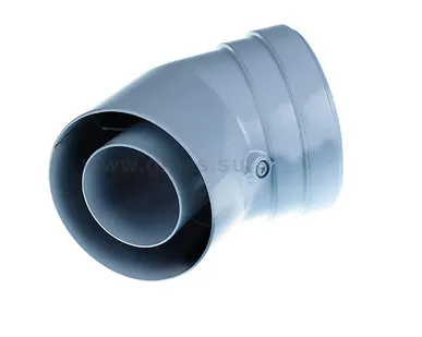 фото Отвод коаксиальный 60/100 угол 45 (для СK-I, CK-BV) Sibio