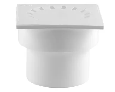 фото Трап вертикальный с сухим затвором решетка из пластика ВК ПП 150/150х110, короб, белый,РТП