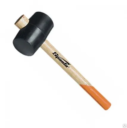 Фото №0 Киянка резиновая, 340 г, черная резина, деревянная SPARTA
