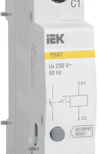 фото Расцепитель независимый РН47 новая серия на DIN-рейку для автомат. выкл. ВА47-29/ВА47-100 MVA01D-RN IEK (ИЭК)
