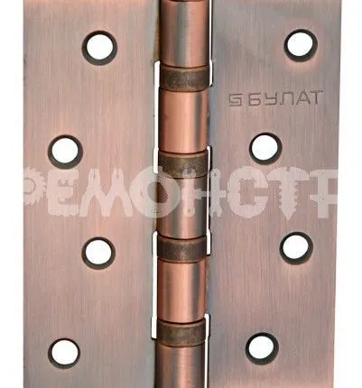 Фото №0 Петля универсальная БУЛАТ ПН100/4BB-A AC медь с колпачком (2шт.)(24) ***