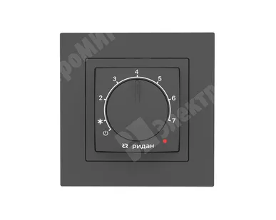 фото Терморегулятор Ридан Twist, с датчиком пола, черный, 16А