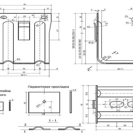 Фото №0 Крепление стеновое 350*70*70, кронштейн КР 70*70мм, оцинков. лист 2,0 мм