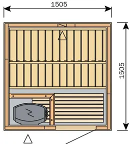Фото №1 Сауна Harvia Variant S1515 (1505х1505 мм, без печи, интерьер Formula из ели)