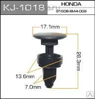 фото Клипса крепежная 17,1х28,3х7,0х13,6 мм пластиковая KJ-1018