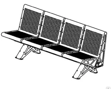 фото Скамейка односторонняя Четырехсекционная С-4