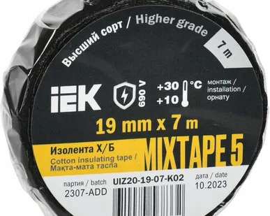 фото MIXTAPE 5 Изолента Х/Б 19мм 7м IEK