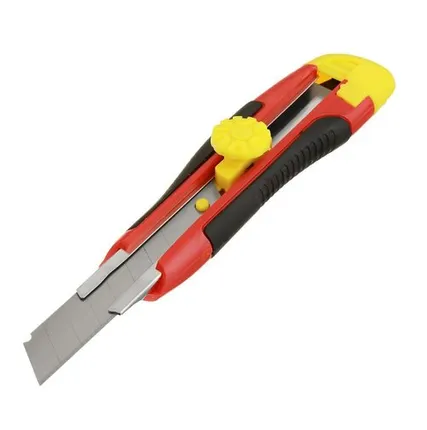 Фото №0 Нож строительный с выдвижным лезвием Модерн, винтовой фиксатор, 18х100мм, Ремоколор, арт. 19-0-210