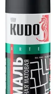фото эмаль! универсальная, черная матовая, аэрозоль 520 мл\ KU-1102 KUDO
