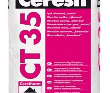 фото Штукатурка минеральная декоративная "короед" Ceresit CT 35