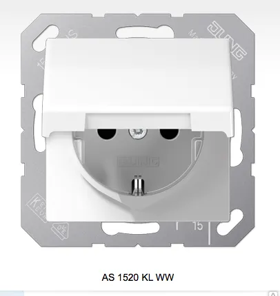 Фото №0 AS1520KLWW JUNG AS500 розетка SCHUKO 16A 250V~ с крышкой; белая