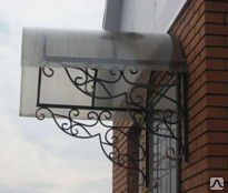Фото №0 Козырек кованный с поликарбонатом