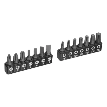 Фото №12 Набор инструментов Denzel 15801, 1/2", 1/4", CrV, S2, пластиковый кейс, 64 предмета