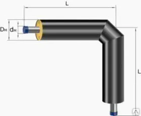 фото Отвод ППУ (теплогидроизолированный) ОЦ оболочка 25-530мм
