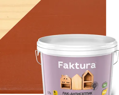 фото Дисма Лак-антисептик FAKTURA махагон, ведро 2,7 л
