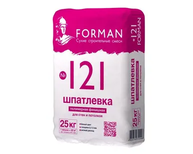 фото Шпатлевка полимерная финишная Forman 121, 25кг под покраску.