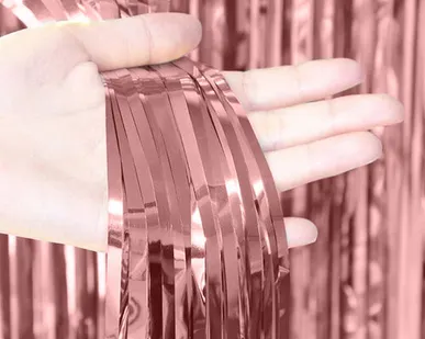 фото Занавес Дождик Розовое Золото, Металлик, 100*200 см, 1 шт.