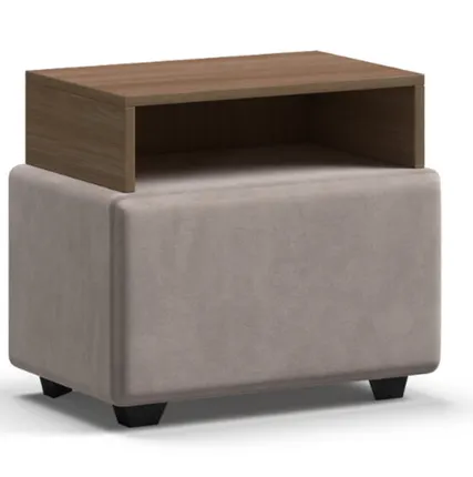 Фото №0 Тумба BOSS велюр MONOLIT Латте, Орех Селект