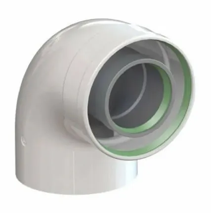 Фото №0 На выбор Отвод коаксиальный (60х100), угол 90°