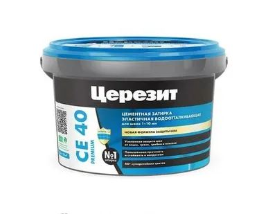 фото Затирка для швов Церезит CE-40/2 кг серый сланец эластичная водоотталкивающая