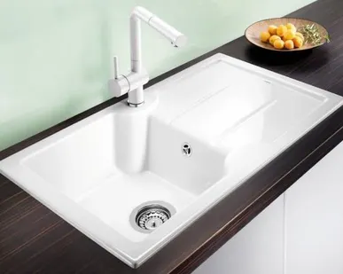 фото Кухонная мойка чаша слева Blanco Idessa 45S Глянцевый белый 514497 Blanco