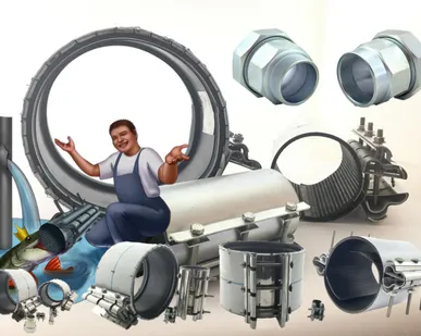 фото Гидравлические ремонтные хомуты  ВОЛНА. Сансфера