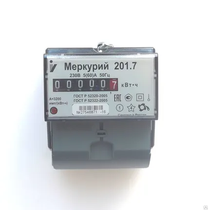 Фото №0 Счетчик однофазный Меркурий 201.7