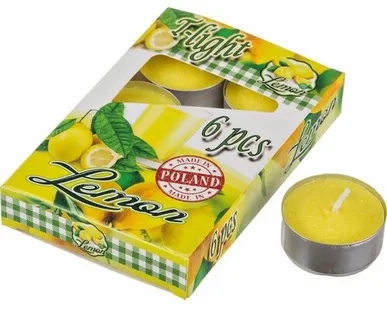 фото Набор плавающих свечей Лимон 4х2см 6шт. 348-477