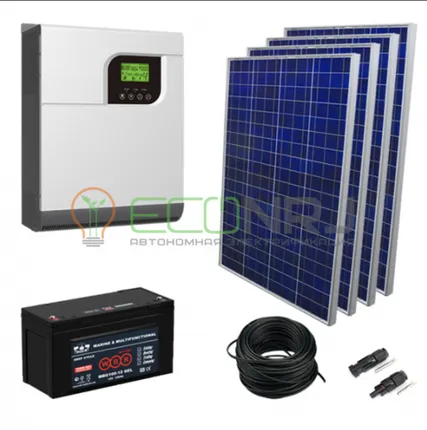 Фото №0 Солнечная электростанция 4.2 кВт*ч в сутки Solar GEL MPPT 2024 с крепежом