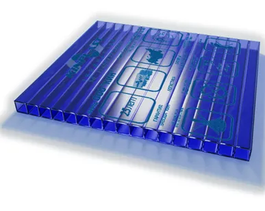 фото Сотовый поликарбонат KINPLAST Синий 4 мм (2,1*6 м)