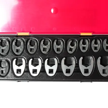 Фото №1 Набор ключей разрезных 10-19мм 3/8&quot; , 21-27мм 1/2&quot; односторонних 16 предметов в кейсе JTC