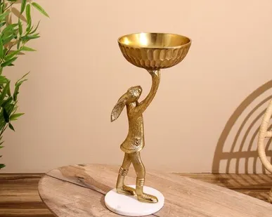 фото Конфетница «Кролик», 24×24×54 см, алюминий