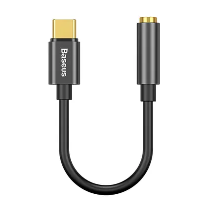 Фото №0 Адаптер-переходник Baseus L54 (Type-C to 3.5mm mini Jack) 5.5 см, чёрный