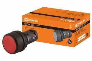 фото Кнопка SB7-CA45 d22мм 1з+1р красная TDM